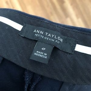 Ann Taylor Devin Fit Navy Work Pant